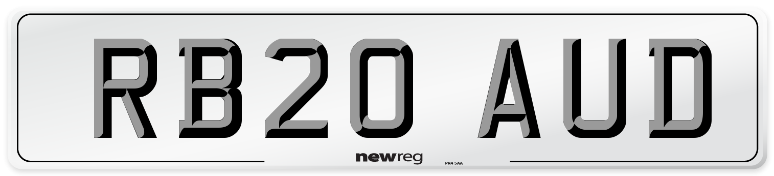 RB20 AUD Number Plate from New Reg